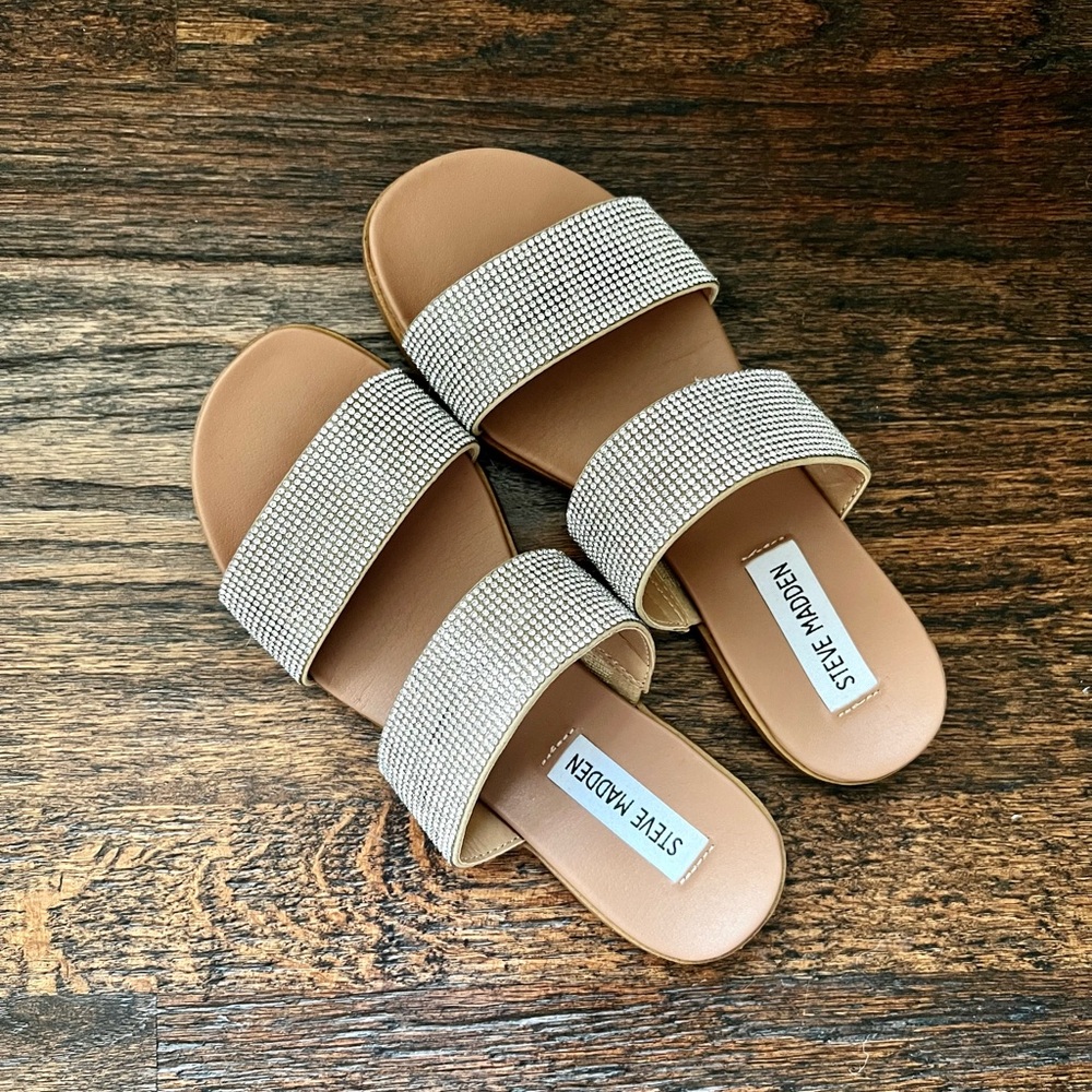 Steve Madden 5.5 Sparkly Sandal Slides - image 2